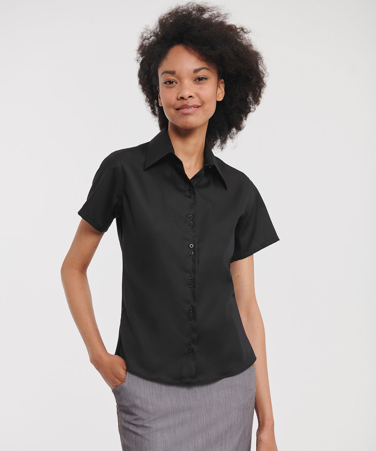 Womens short sleeve ultimate non-iron shirt | white