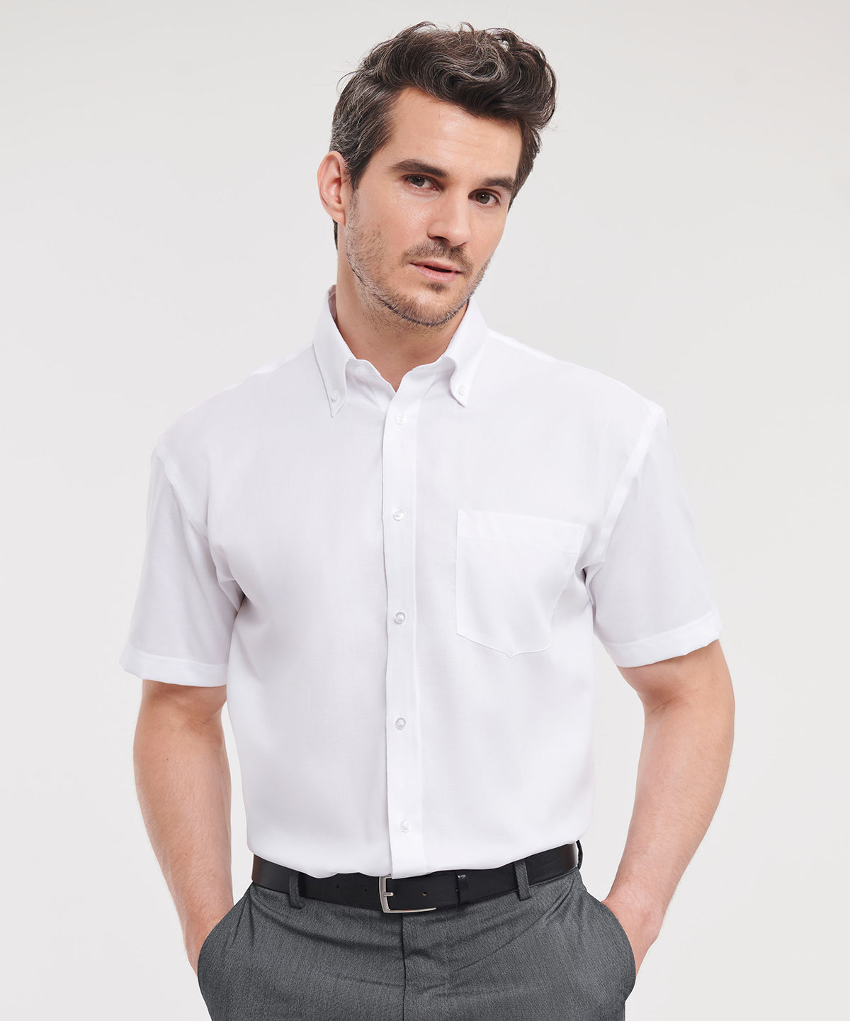 Short sleeve ultimate non-iron shirt | Bright Sky