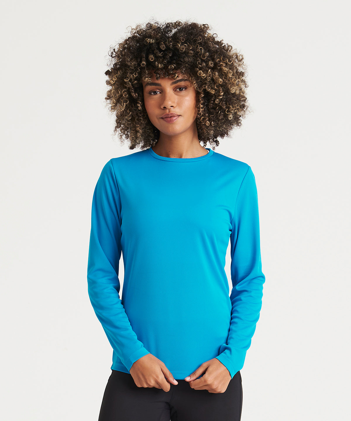 Womens long sleeve cool T | jet black