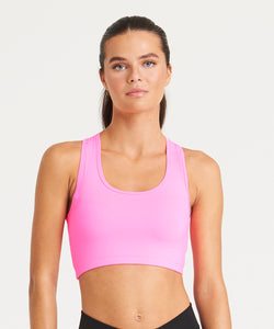 Womens cool sports crop top | jet black