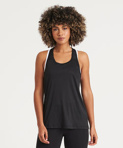 Womens cool smooth workout vest | jet black/black