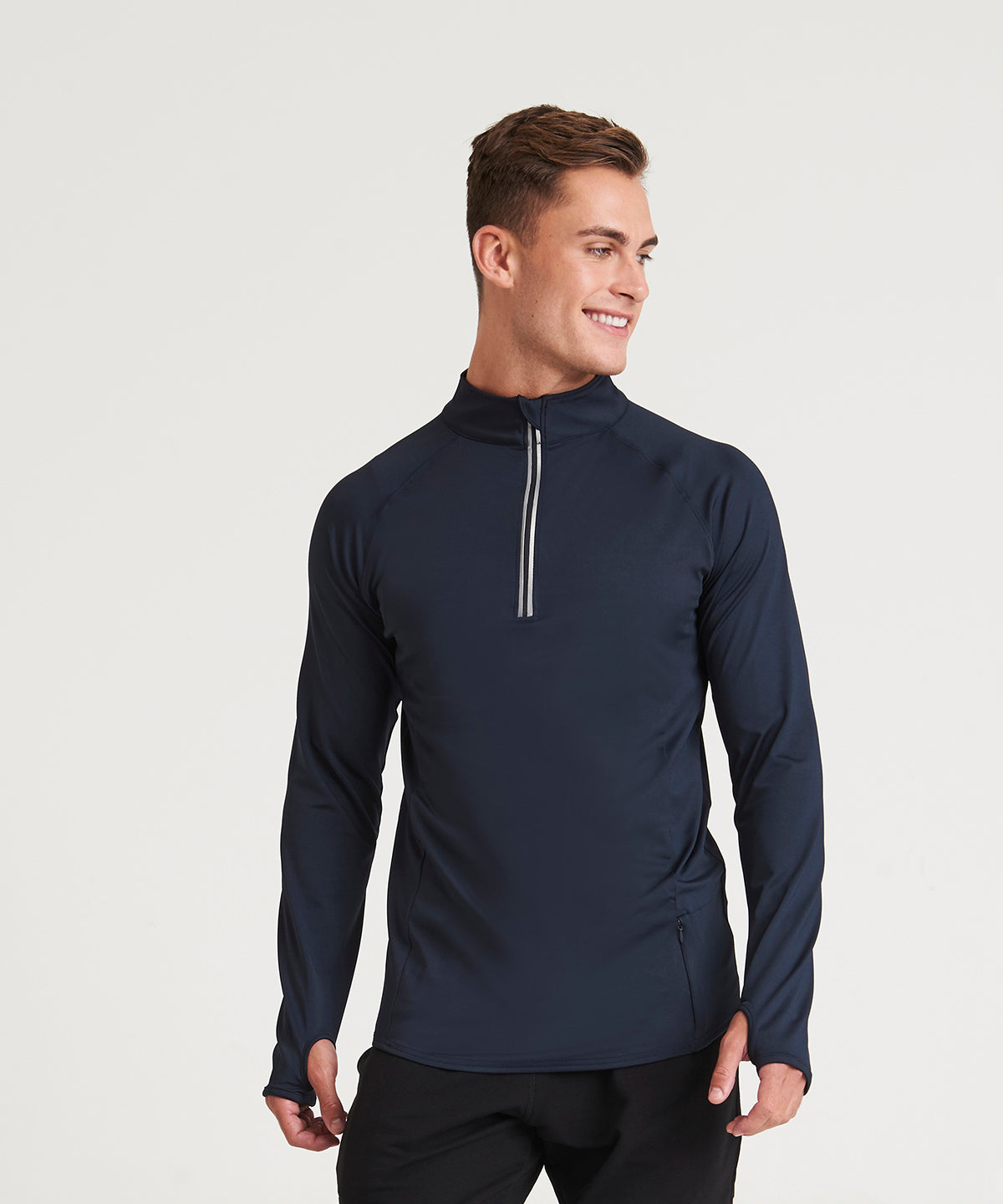 Cool Flex long half-zip top | jet black