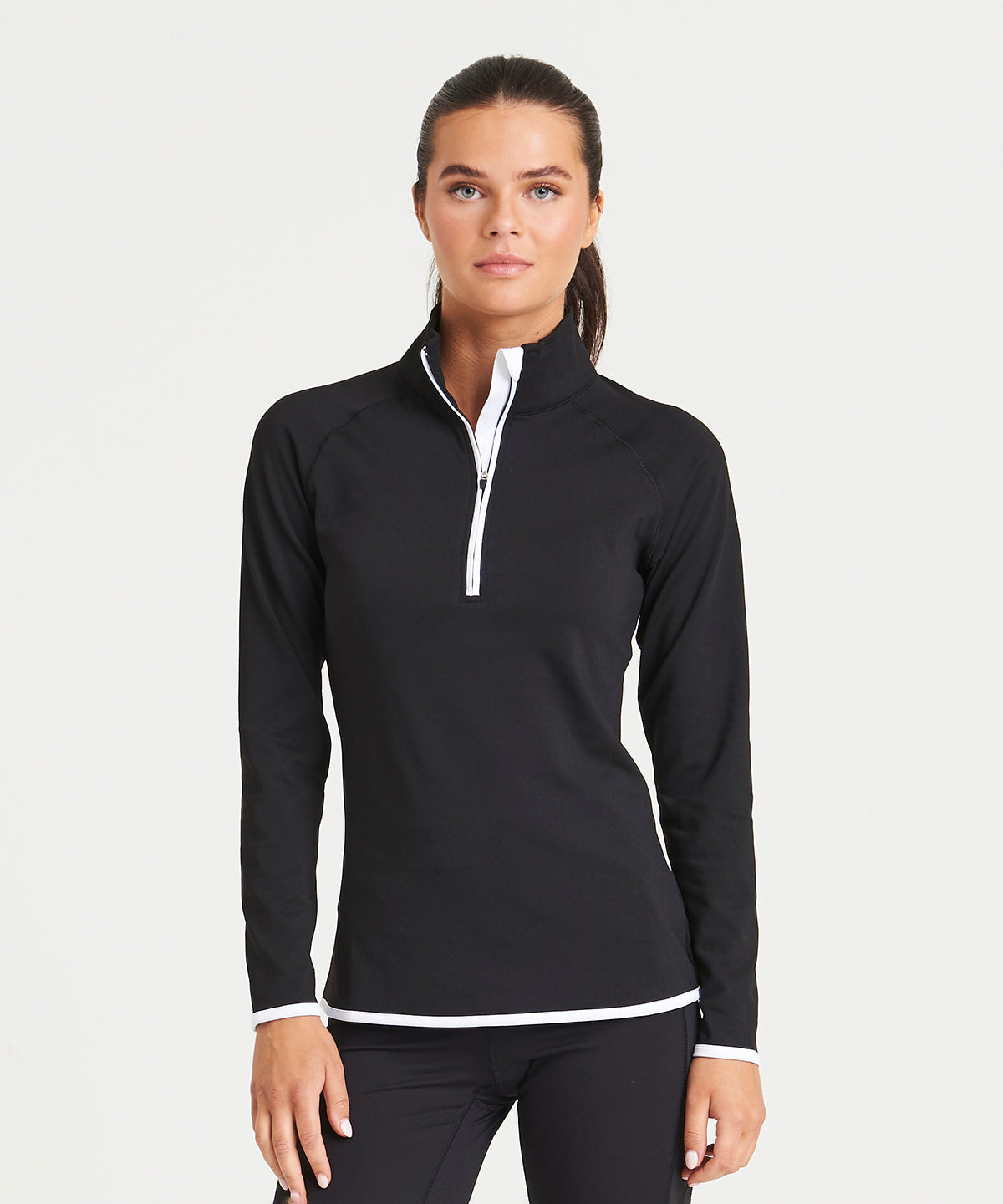 Womens cool  zip sweatshirt | jet black/fire red