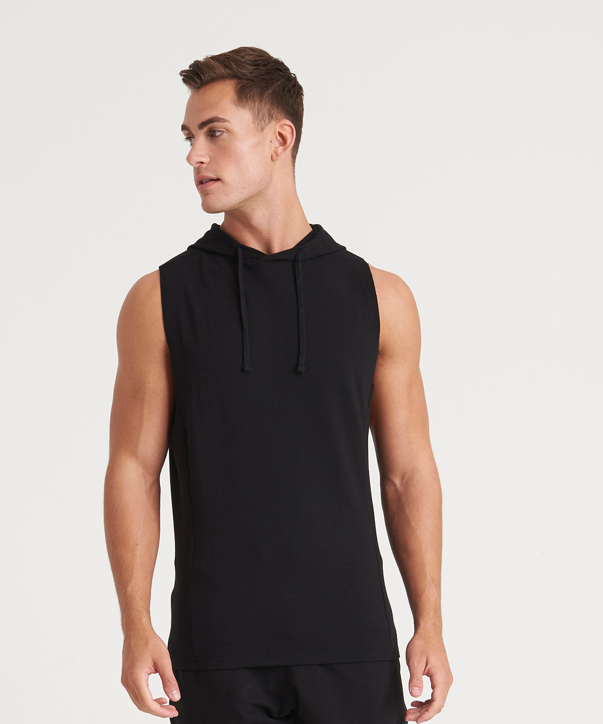 Urban sleeveless muscle hoodie | jet black