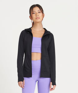 Womens cool contrast zoodie | jet black