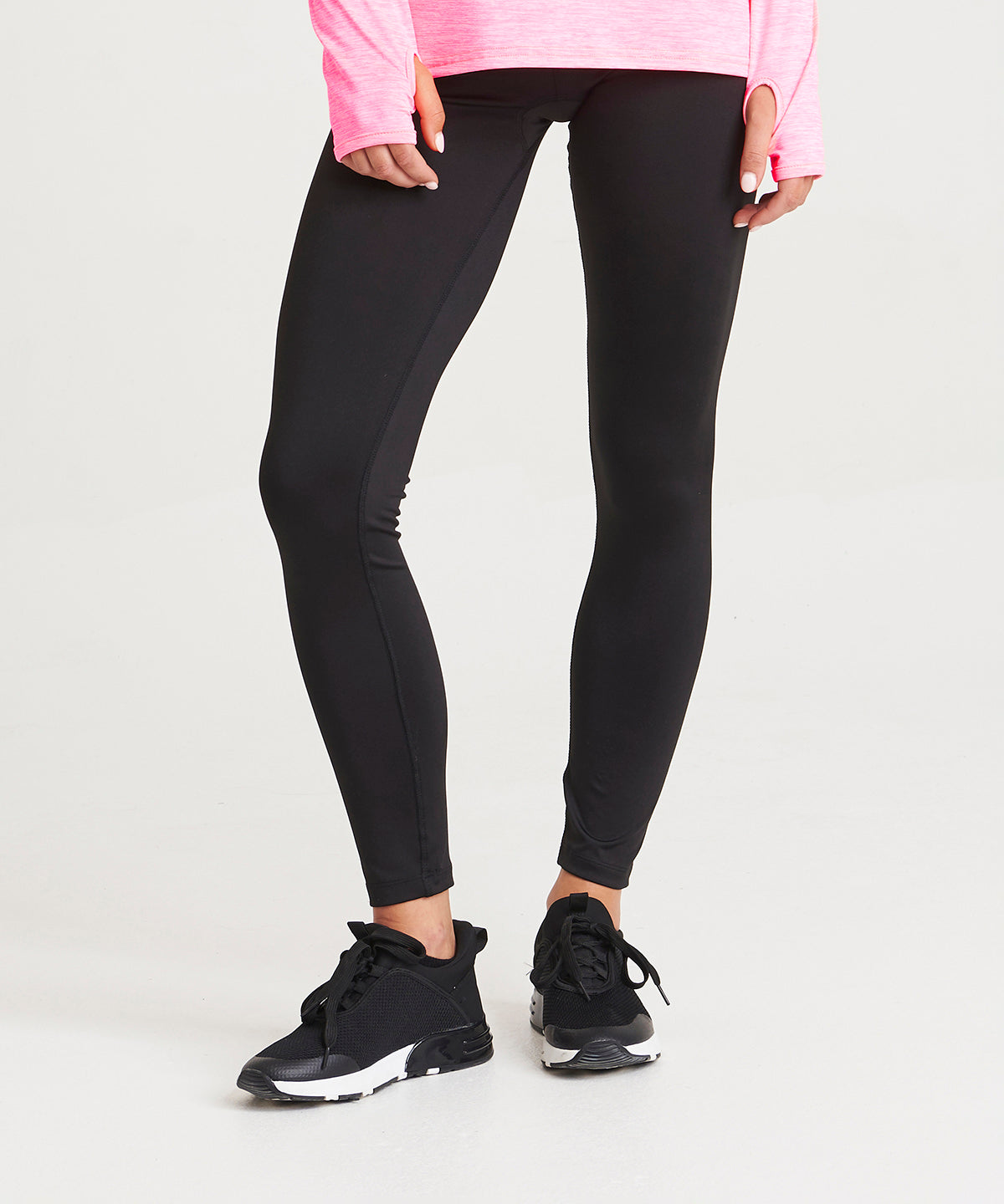 Womens cool workout leggings | jet black