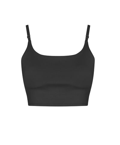 Womens recycled tech sports bra | jet black