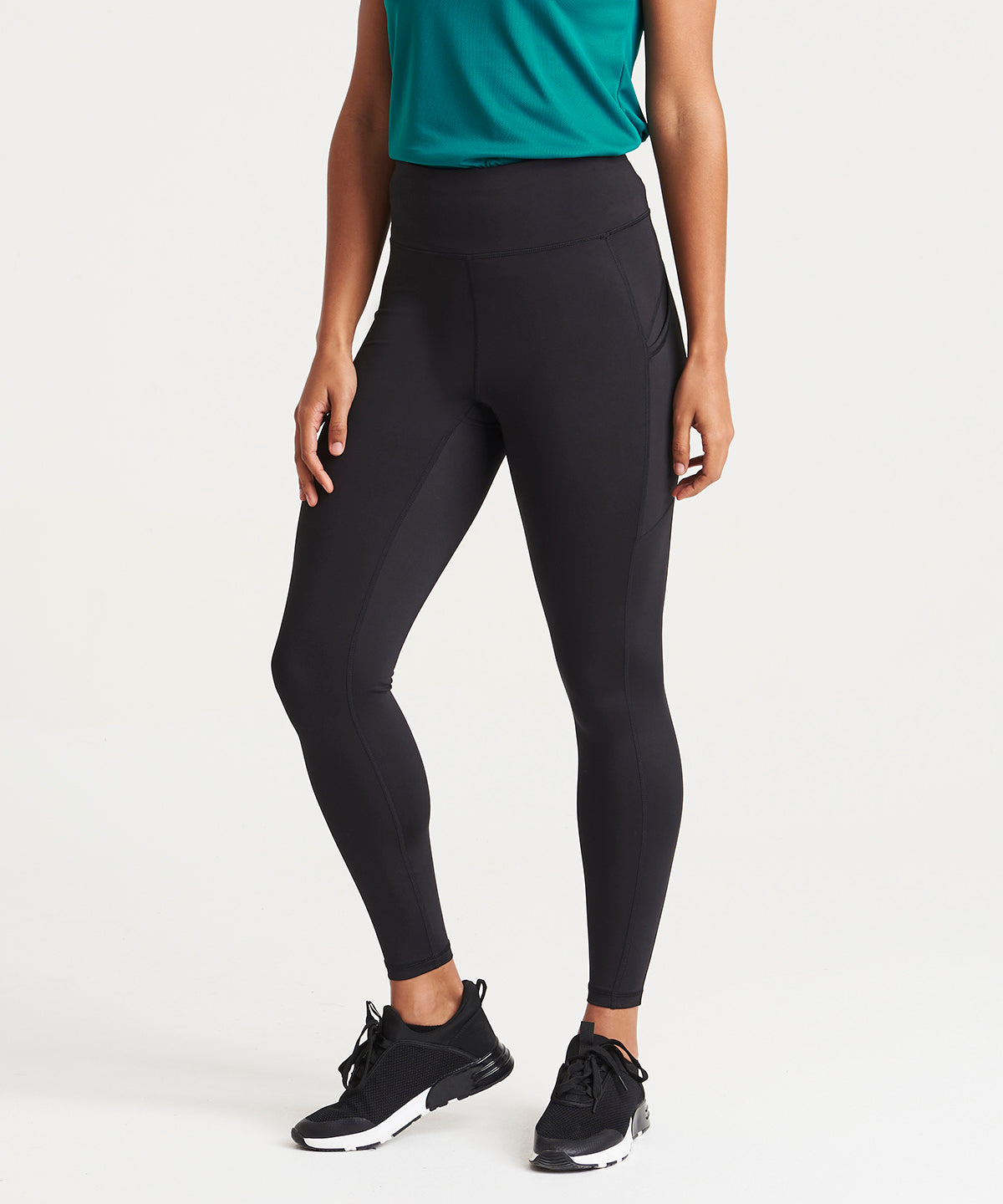 Womens recycled tech leggings | jet black