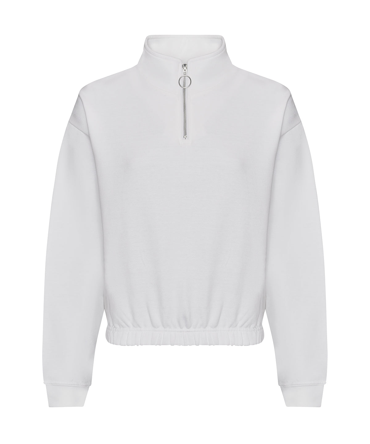 Womens cropped -zip sweat | arctic white