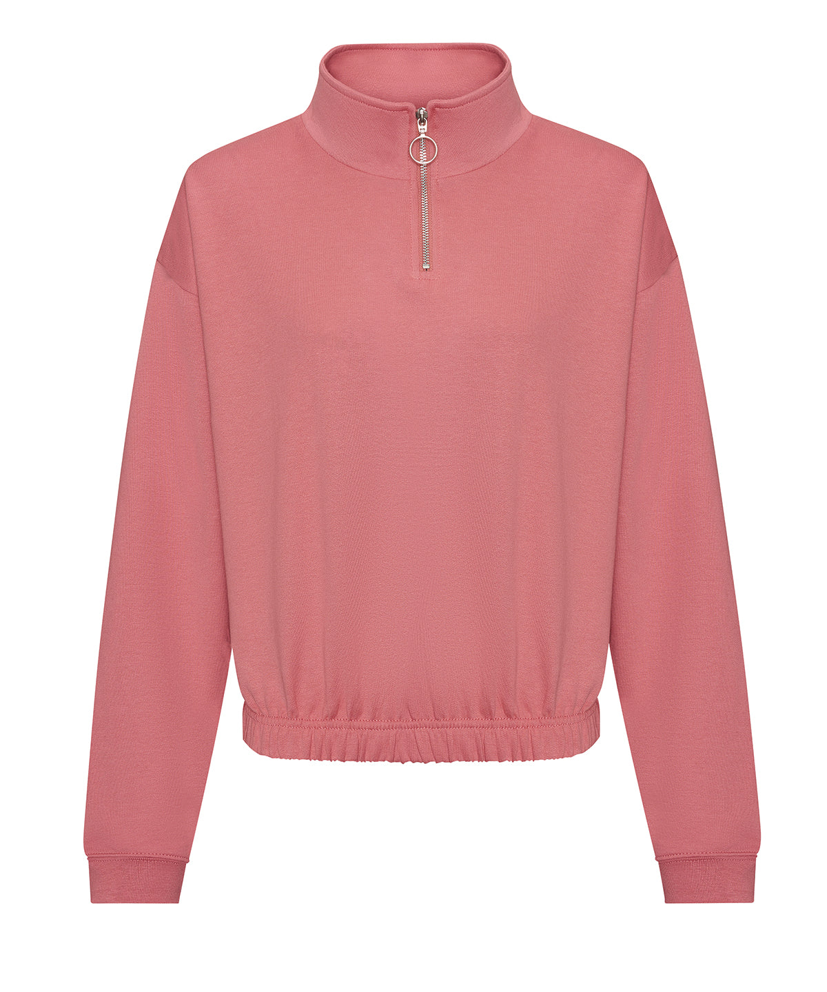 Womens cropped -zip sweat | dusty rose