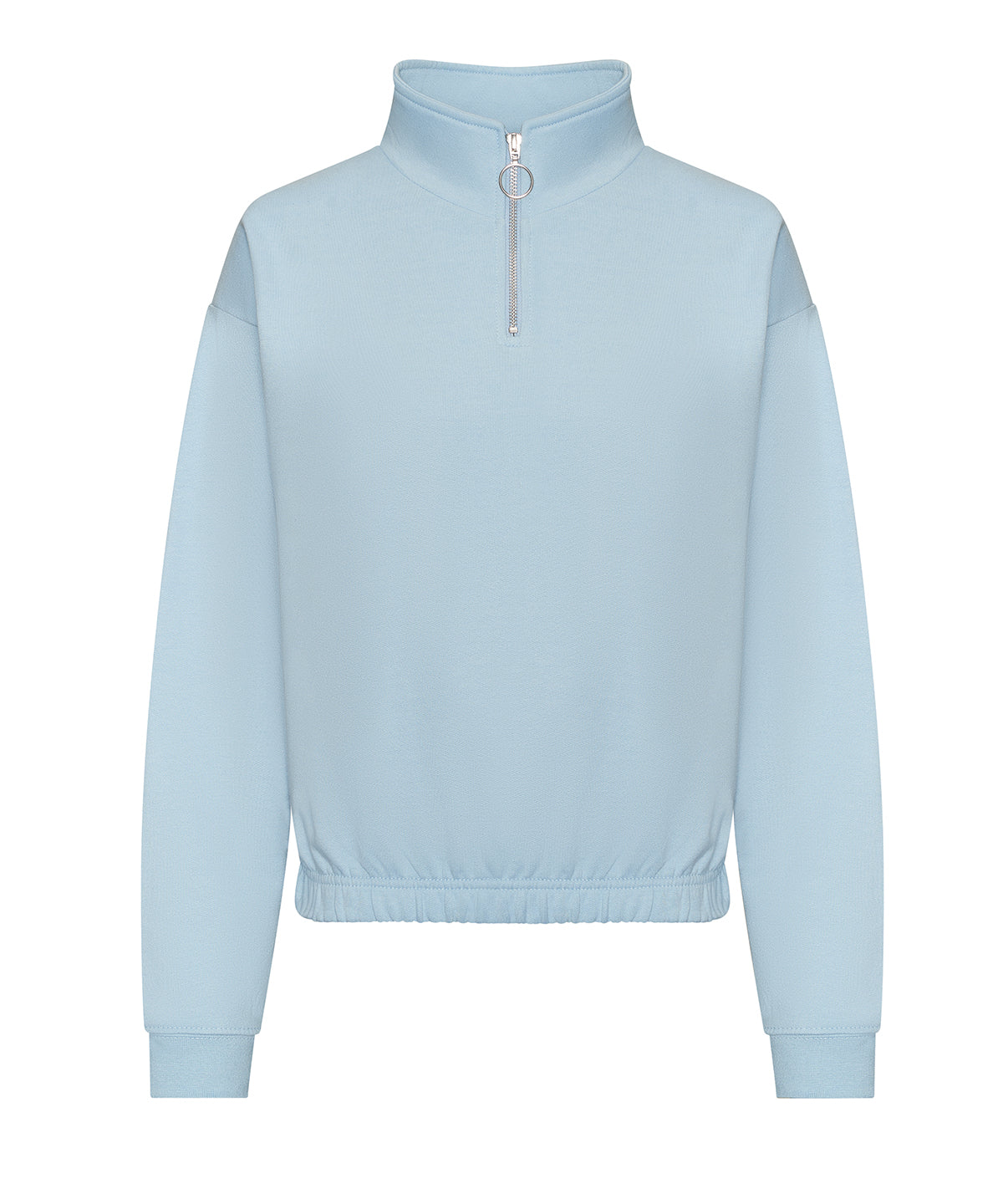 Womens cropped -zip sweat | sky blue