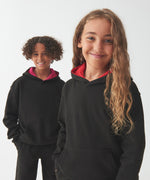 Kids Varsity Hoodie Jet Black/Orange Crush | AWDis Just Hoods