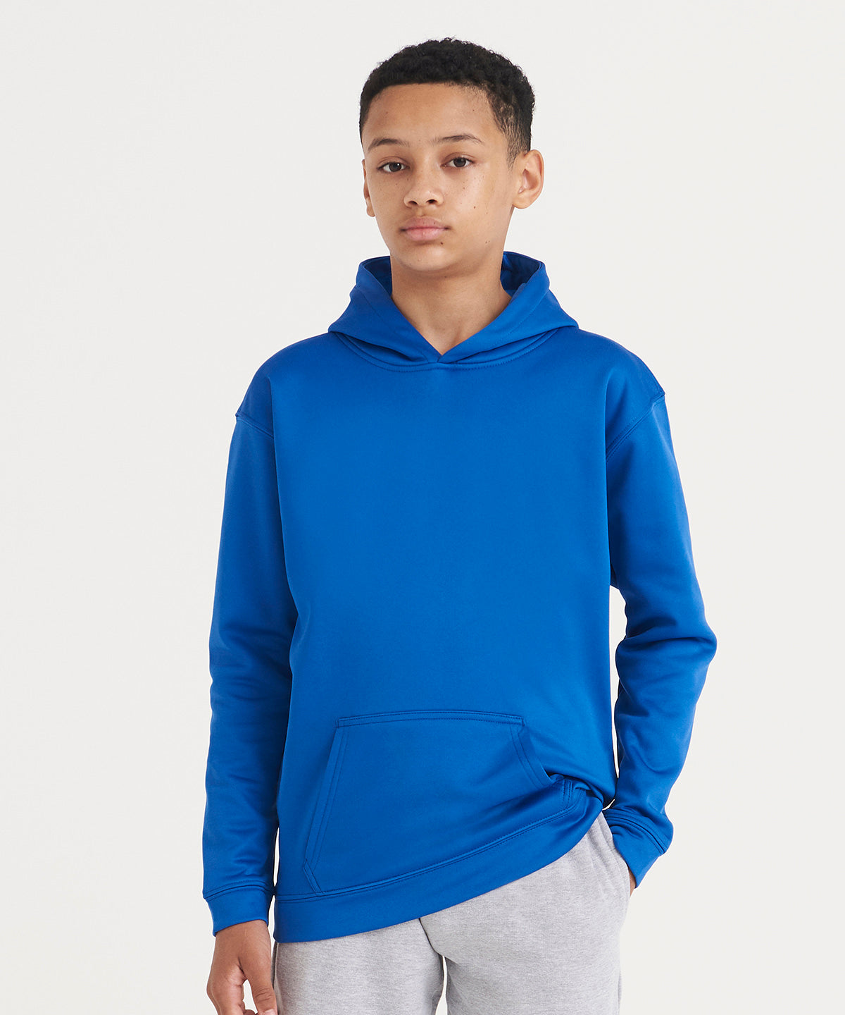 Kids sports polyester hoodie | royal blue
