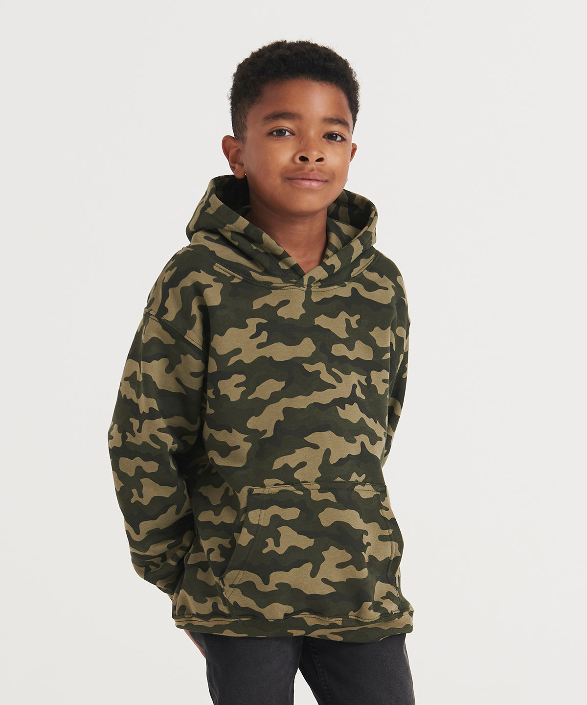 Kids camo hoodie | black camo