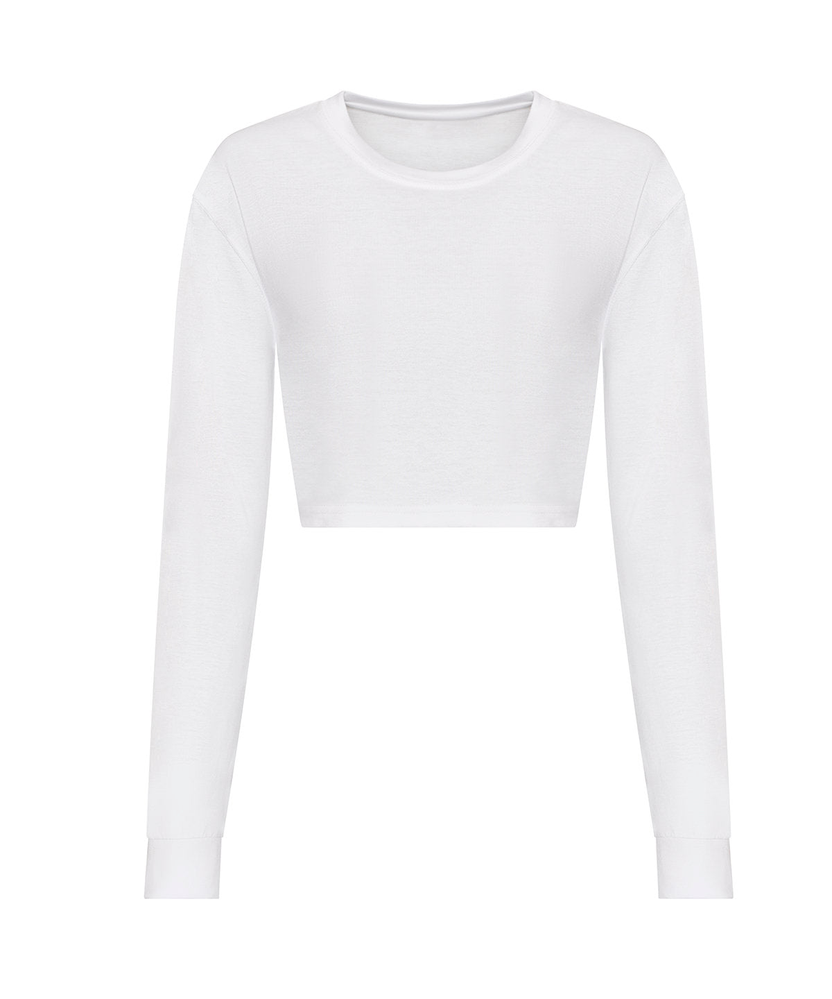 Womens long sleeve cropped T | solid white