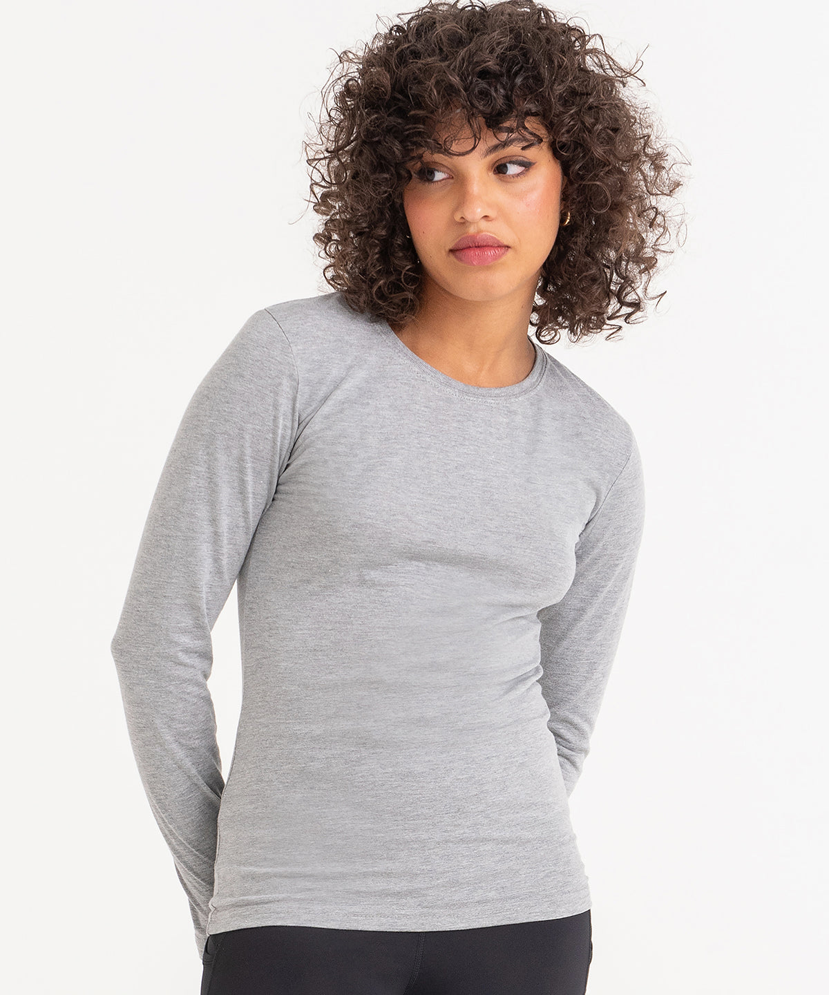 Womens triblend T long sleeve | solid black