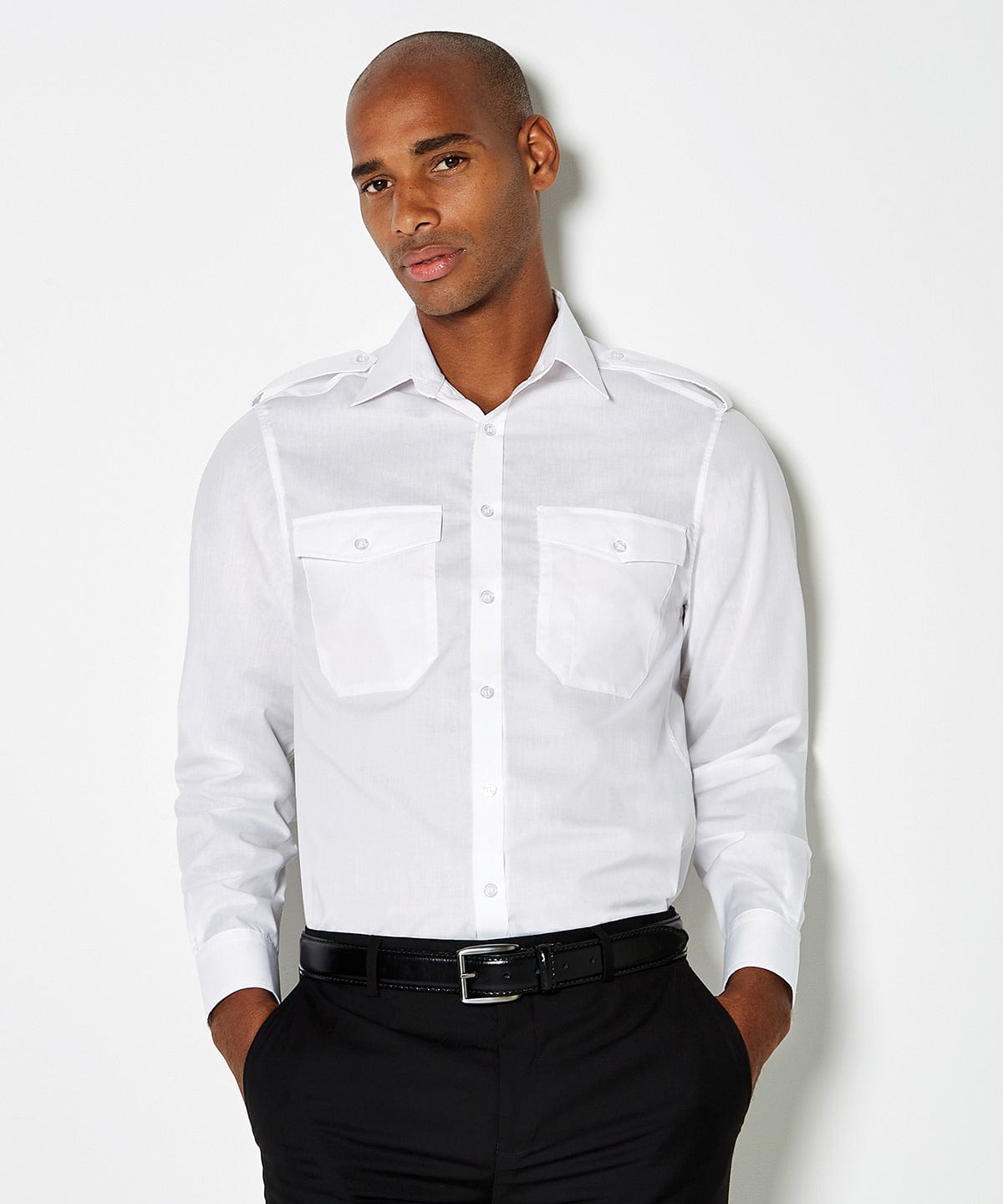 Pilot shirt long sleeved | White