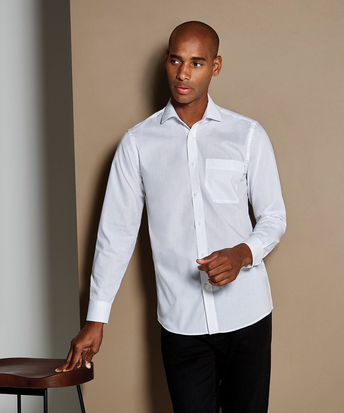 Poplin shirt long-sleeved (tailored fit) | Light Blue