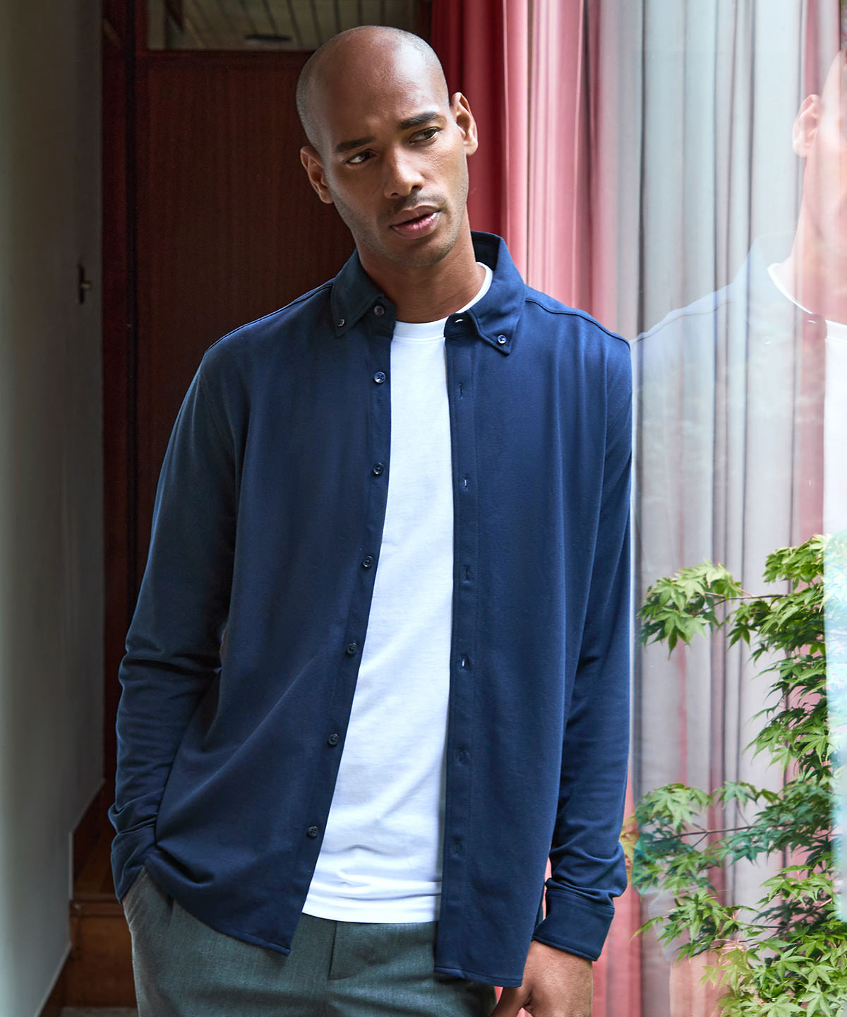 Long sleeve Superwash® 60 piqu shirt (tailored fit) | light heather blue