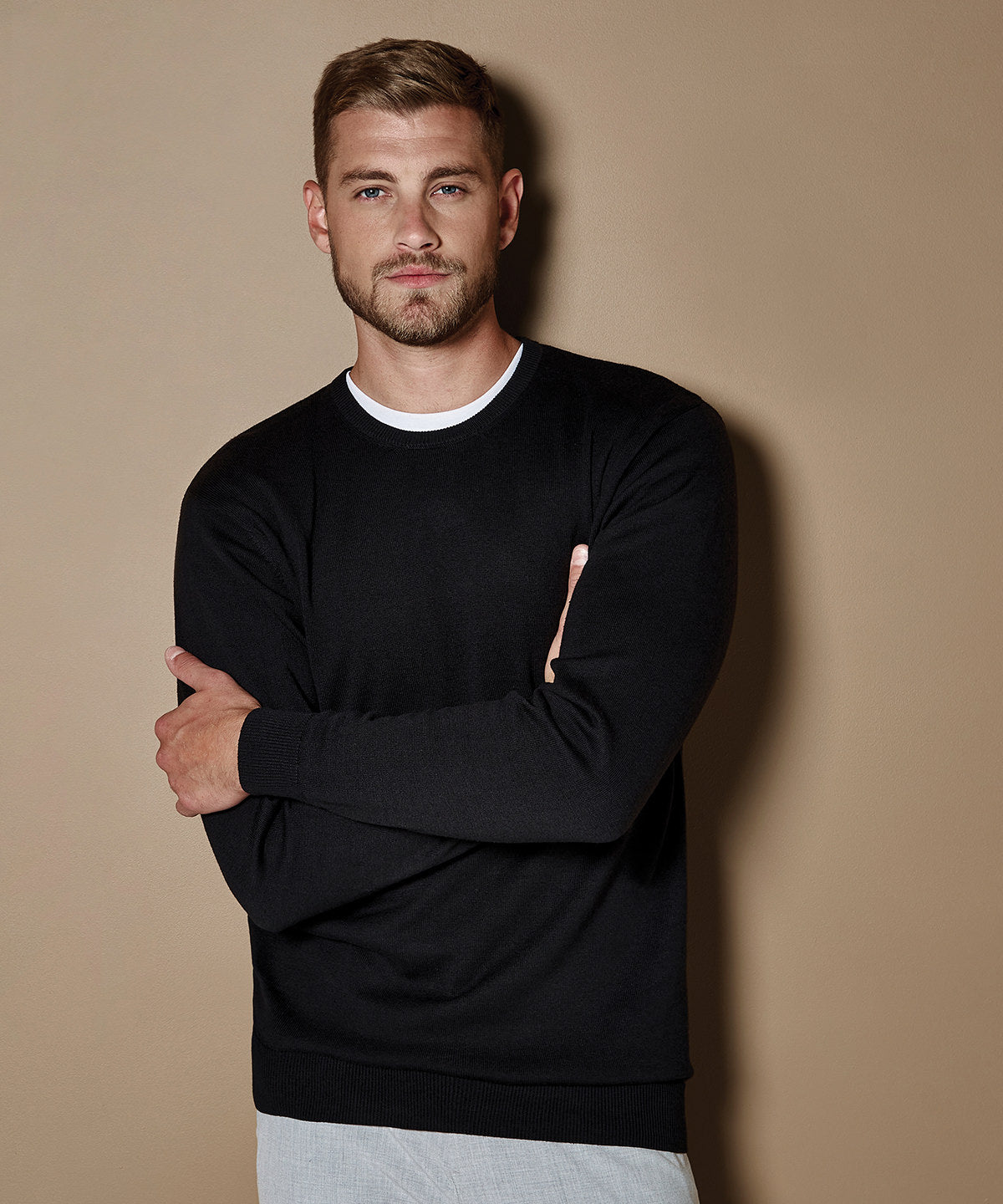 Regular fit Arundel crew neck sweater | black