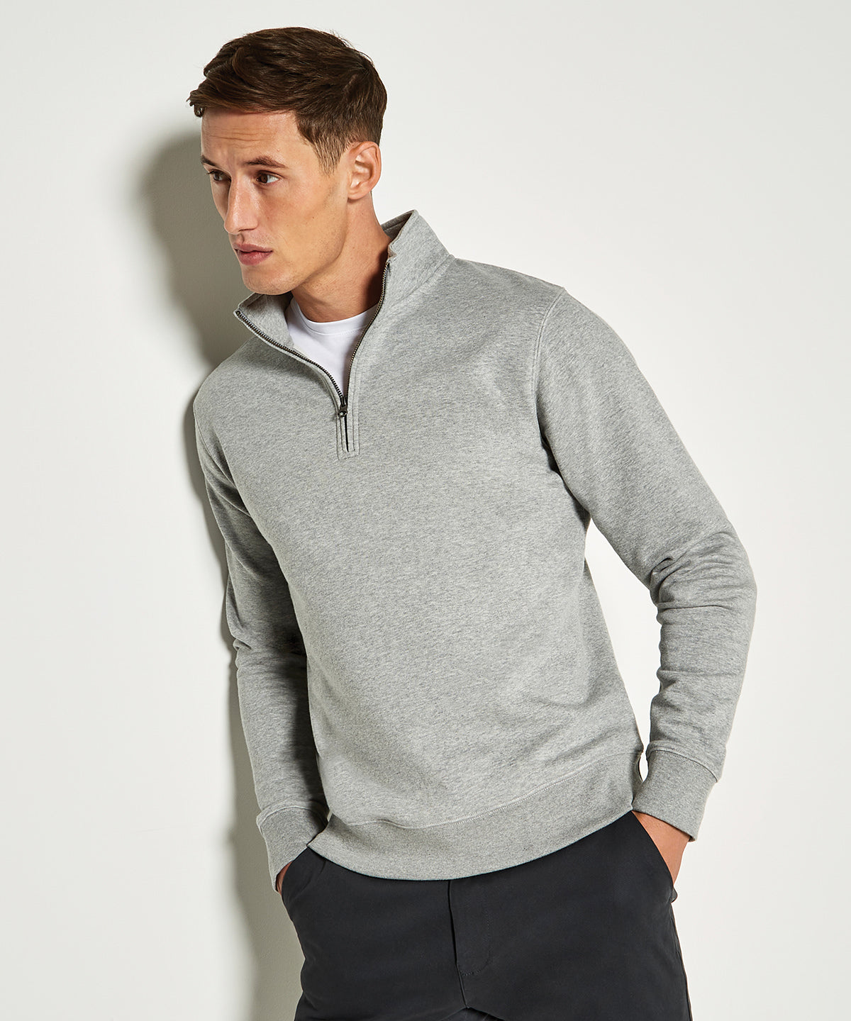 Regular fit -zip sweatshirt | black