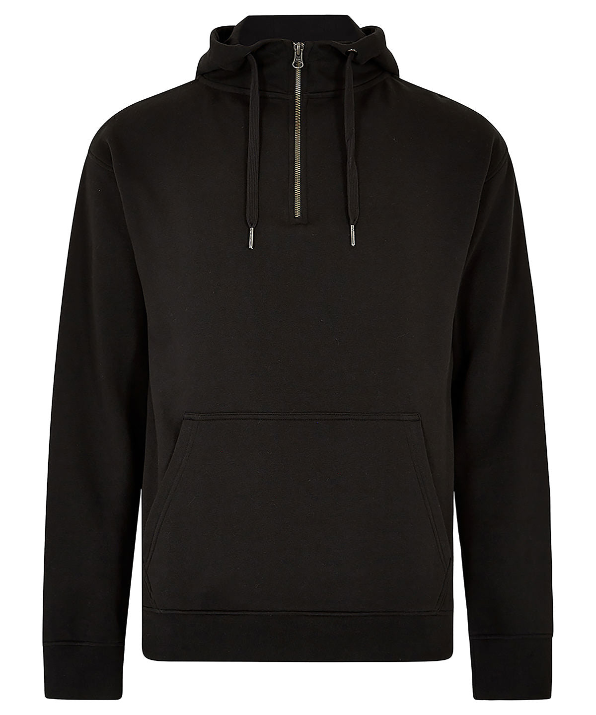 Regular fit 1/4 zip hoodie | Black