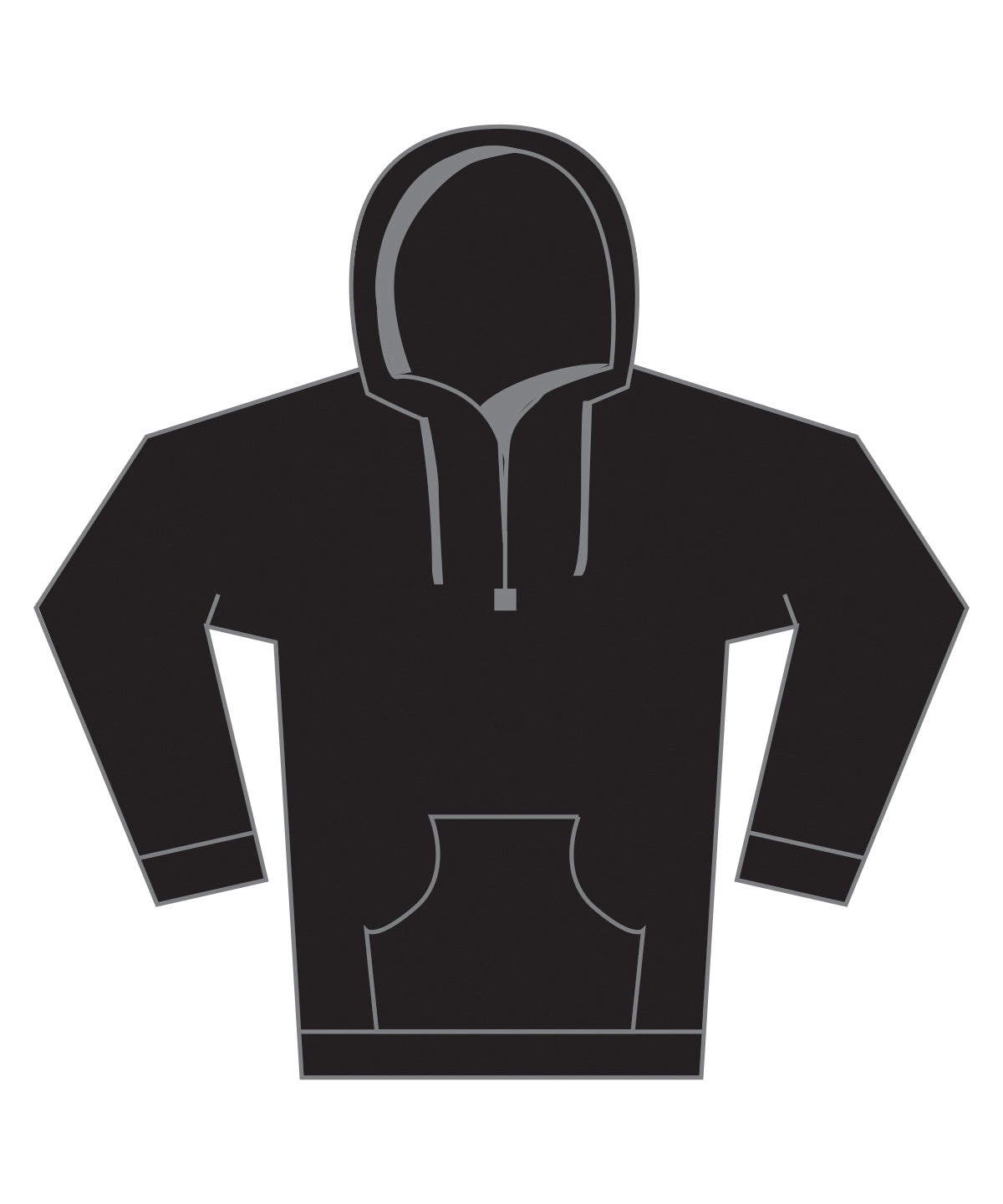 Regular fit piqu hoodie with zipped pocket | black