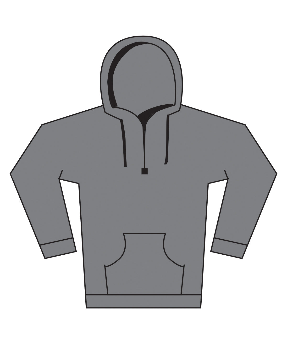 Regular fit piqu hoodie with zipped pocket | dark grey