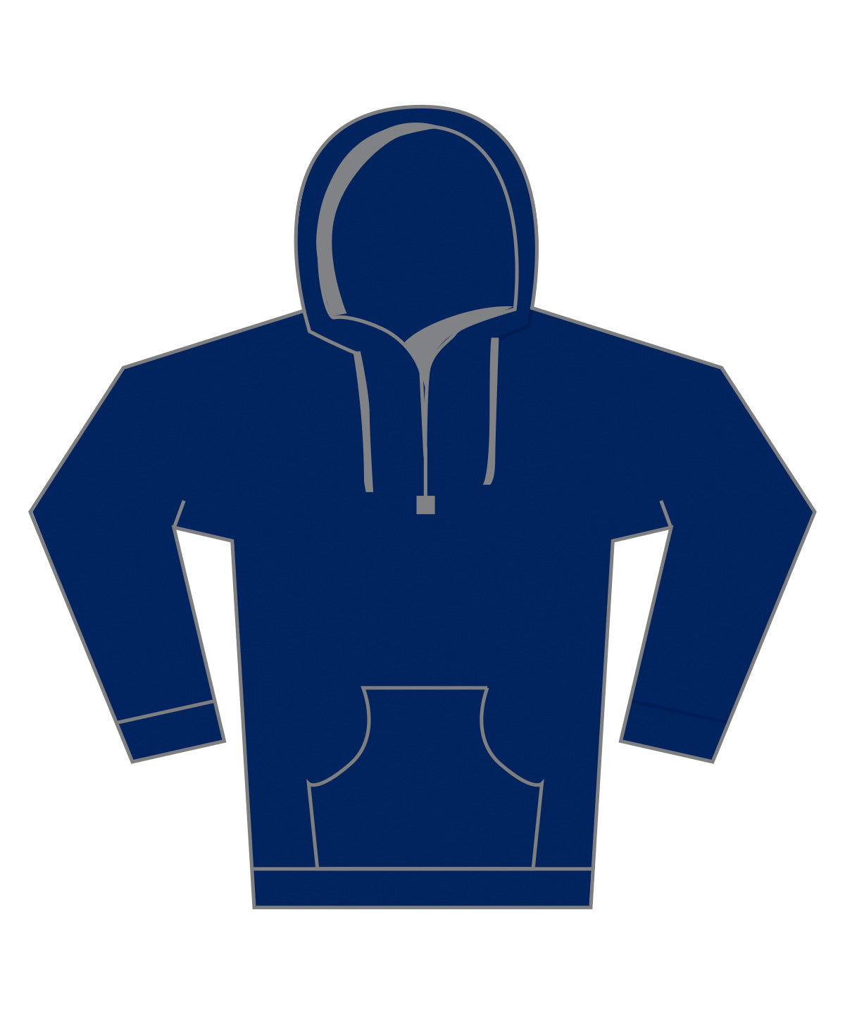 Regular fit piqu hoodie with zipped pocket | navy