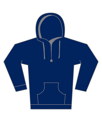 Regular fit piqu hoodie with zipped pocket | navy