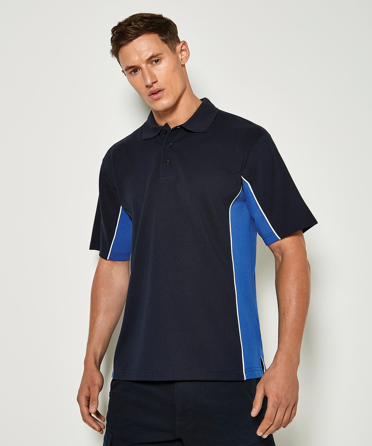 Track polo (classic fit) | Navy/Mid Yellow/White