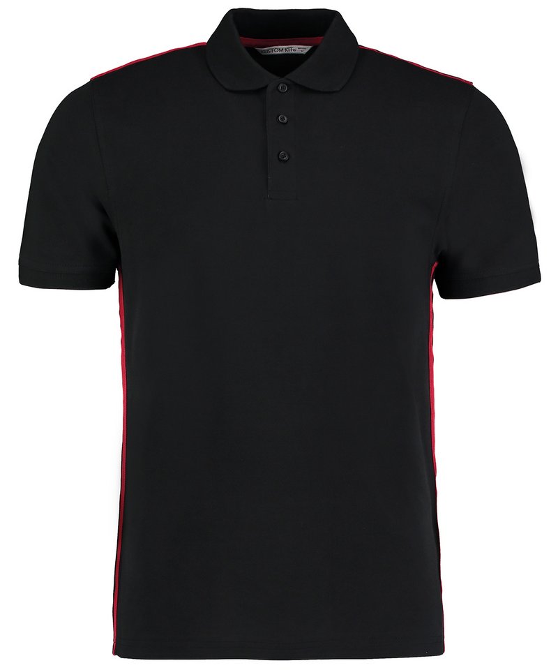 Team style slim fit polo shirt | Black/Red