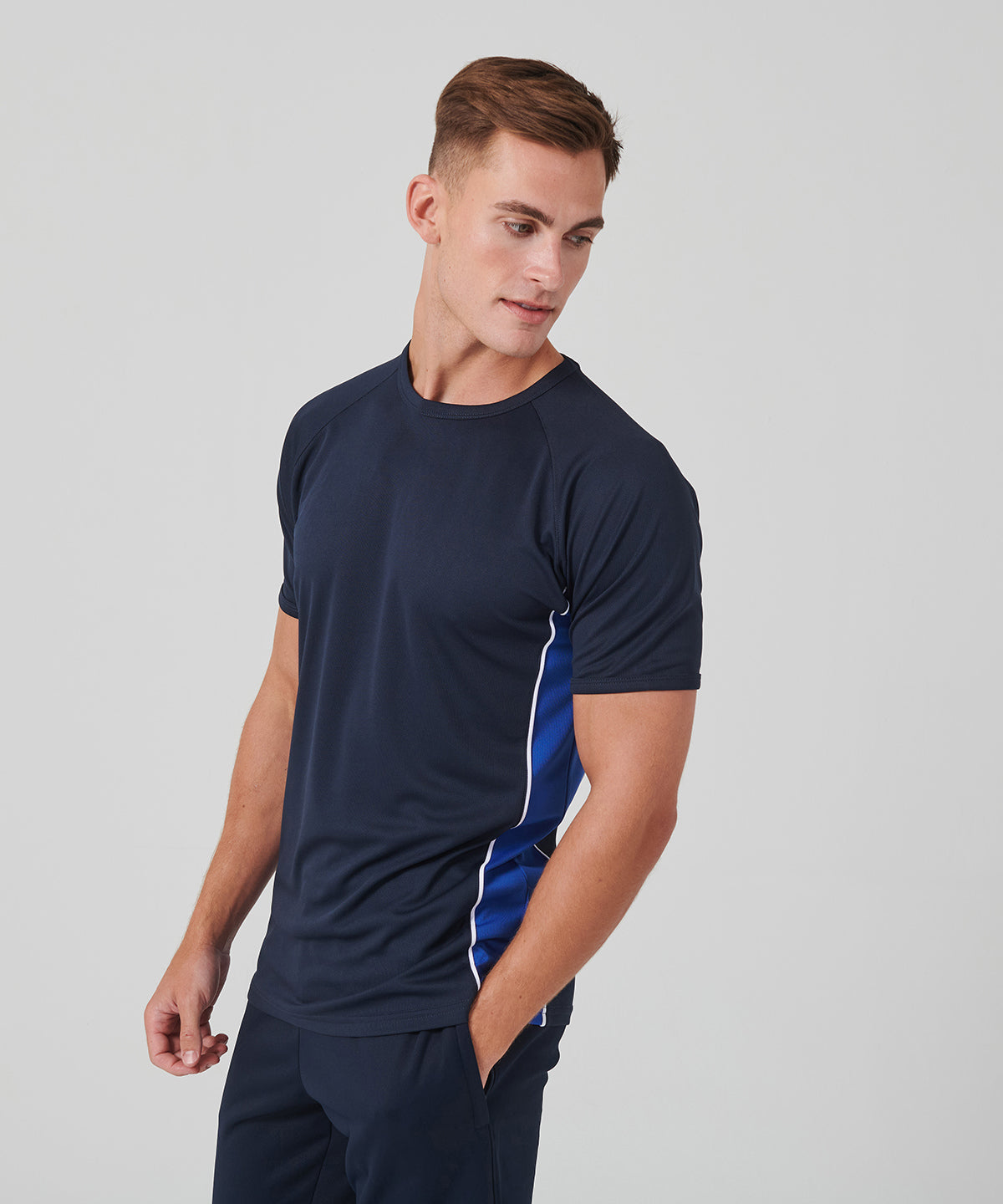 Performance panel t-shirt | navy/royal/white