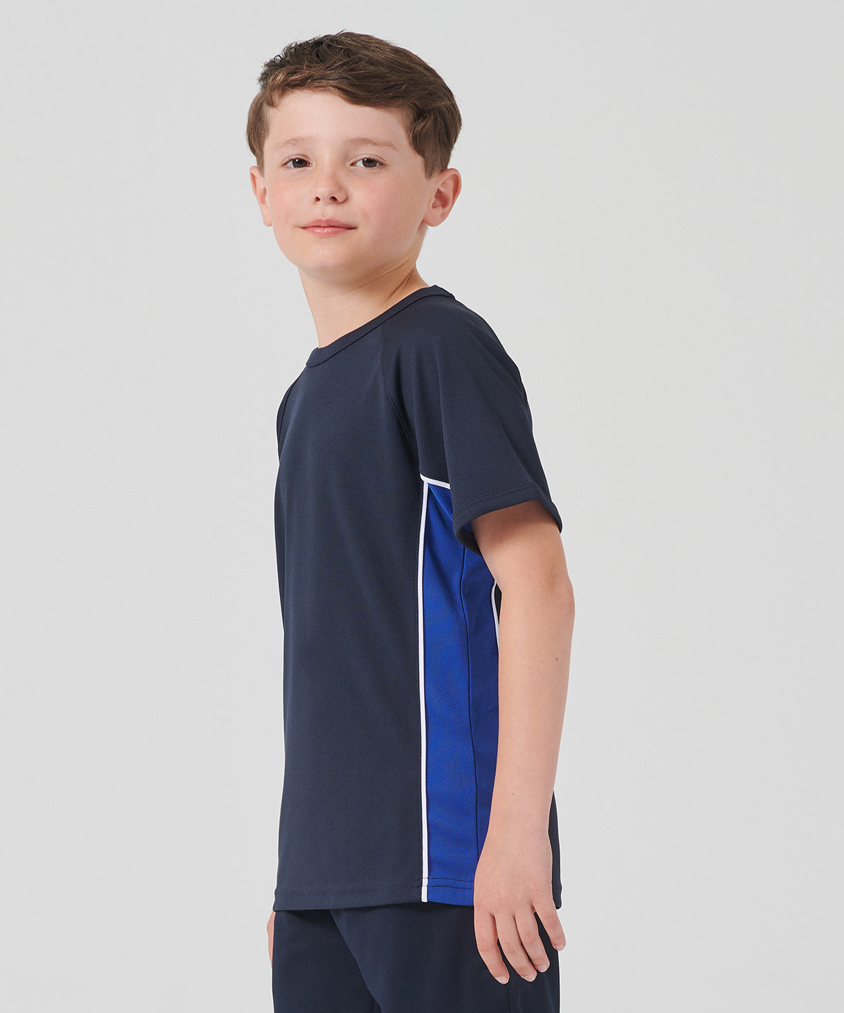 Kids performance panel t-shirt | navy/royal/white
