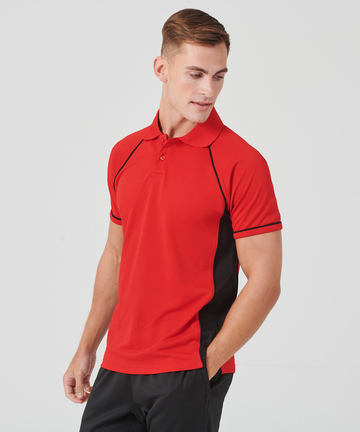 Panel performance polo | black/red/red