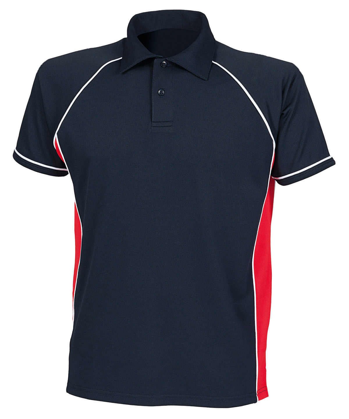 Piped performance polo | navy/red/white