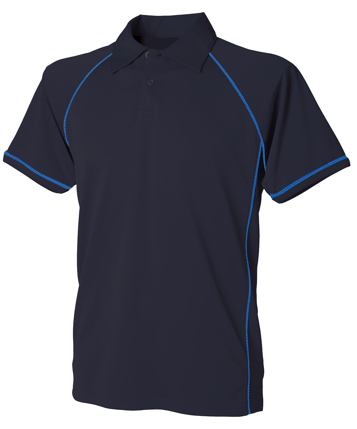 Kids piped performance polo | navy/royal/royal