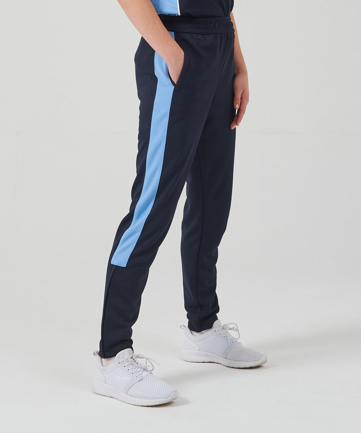 Kids knitted tracksuit pants | black/white