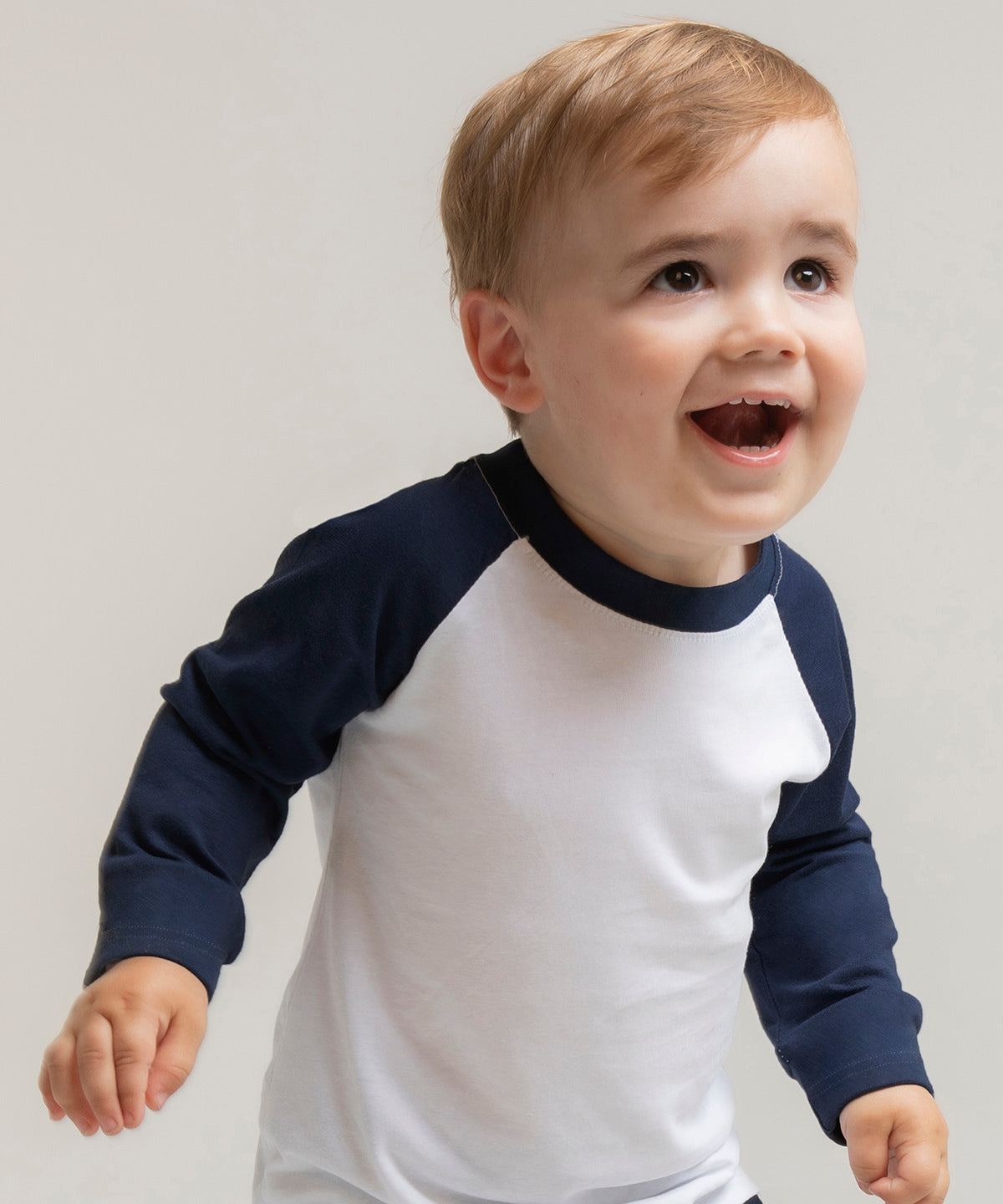 Long sleeve baseball t-shirt | white/navy