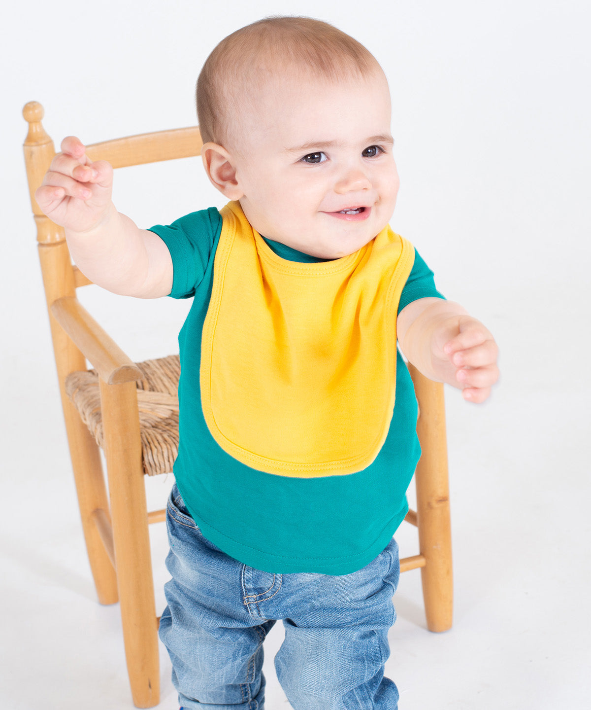 Plain and contrast bib | White/Navy