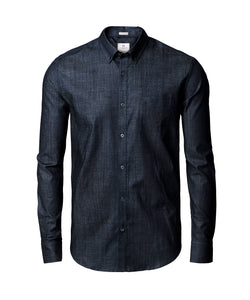 Torrance modern fit  raw and stylish denim shirt | indigo blue
