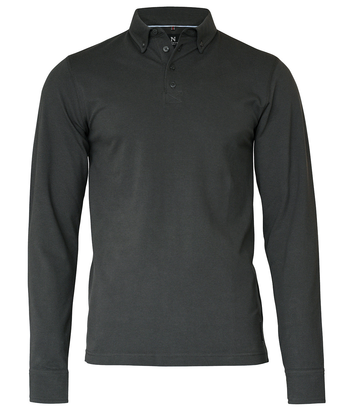 Carlington  deluxe long sleeve polo | charcoal