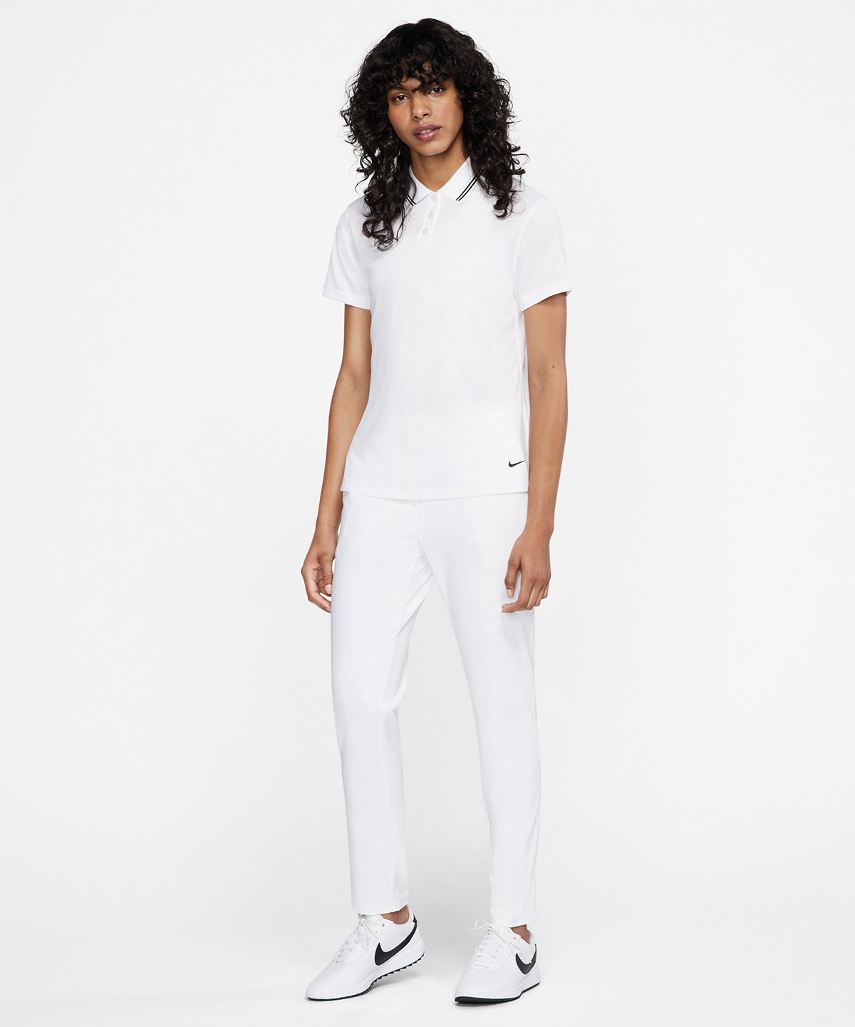 Womens Nikedry victory polo | Black/White/White