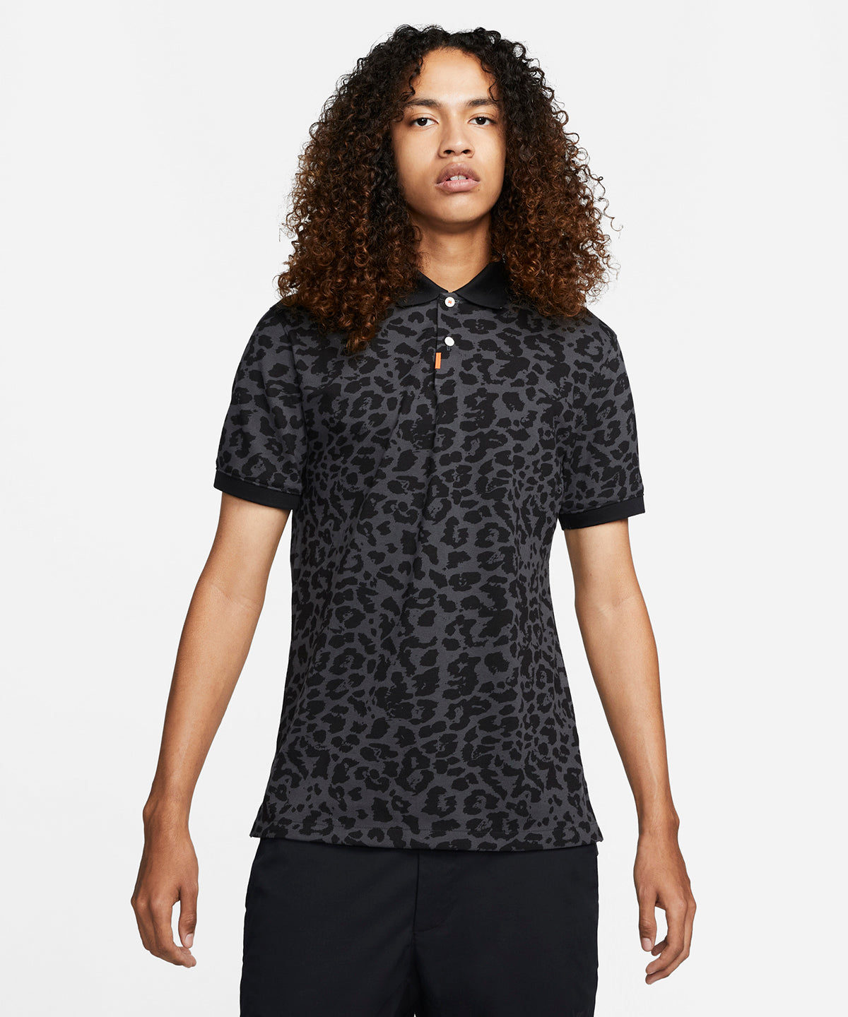 Nike polo golf primal print slim | smoke grey/black