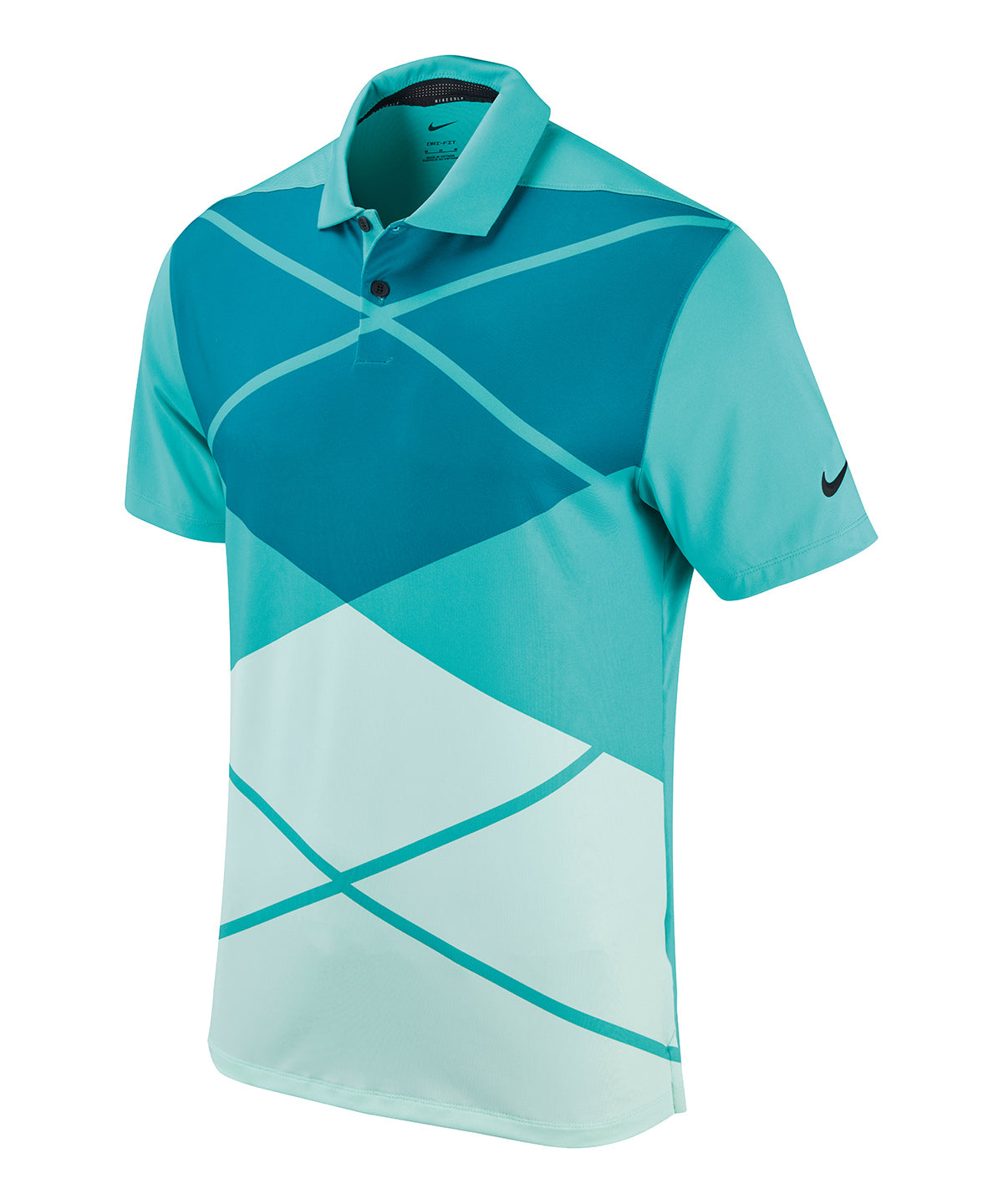 Nike Vapor argyle print polo | Washed Teal/Black