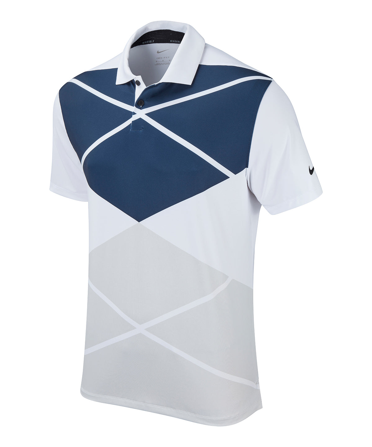 Nike Vapor argyle print polo | white/black