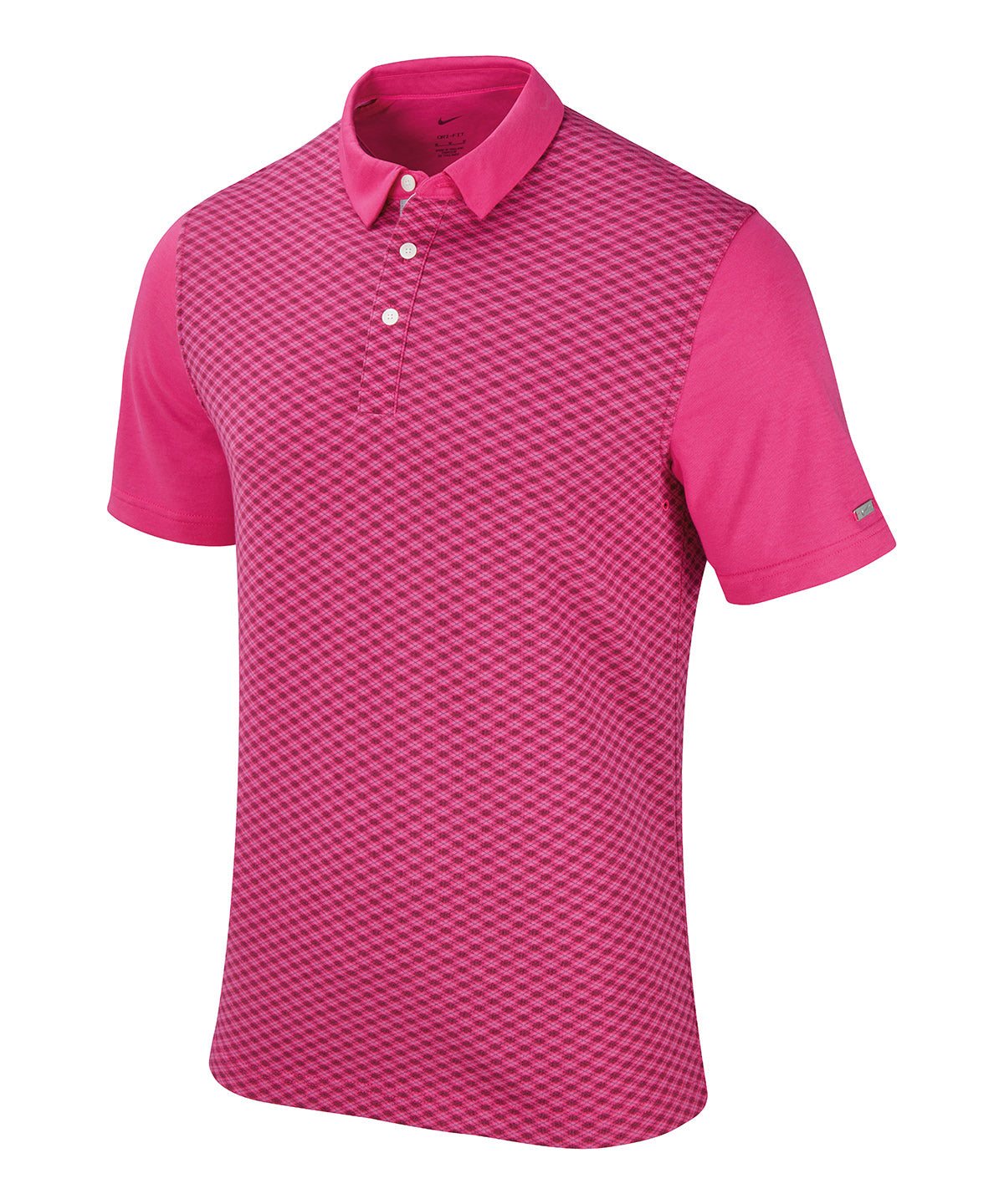 Nike Player argyle print polo | Active Pink/Brushed Silver