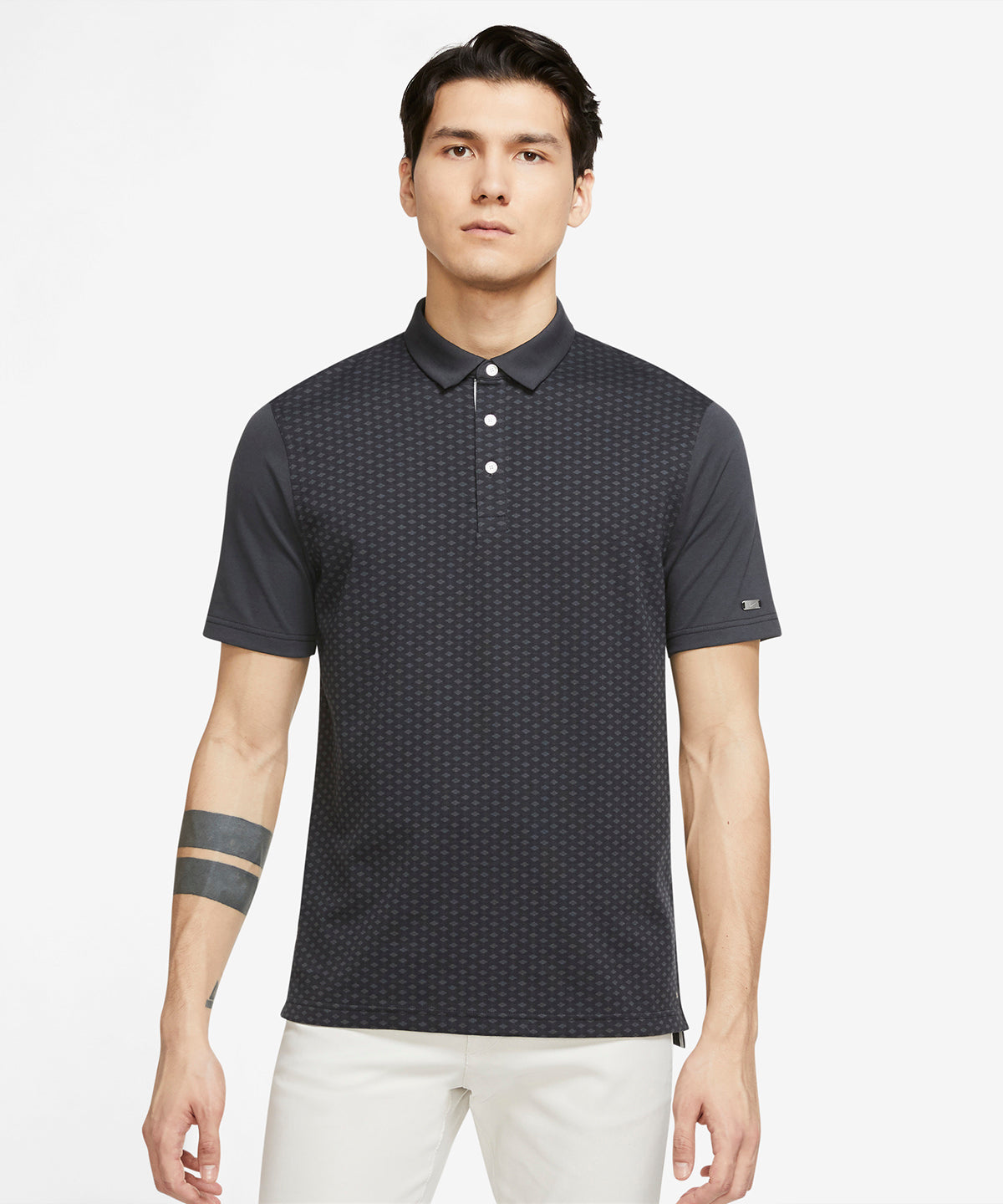 Nike Player argyle print polo | Dark Smoke Grey/Brushed Silver