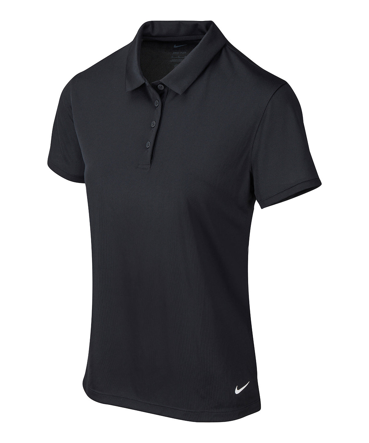 Womens Nike victory solid polo | Black/White