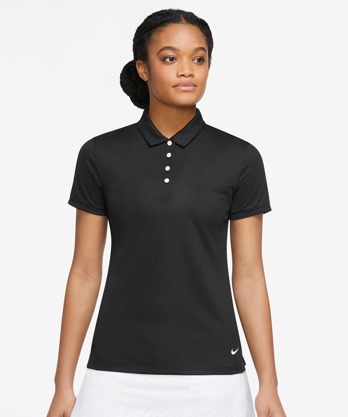 Womens Nike victory solid polo | white/black